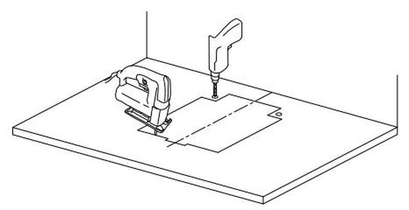 Bản vẽ cắt bàn đá và khoan lỗ