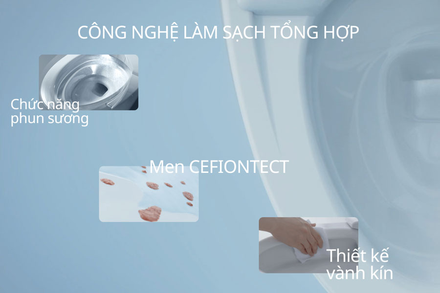 Với công nghệ làm sạch hiện đại giúp các loại bồn vệ sinh sạch sẽ hơn và tối ưu cho người dùng