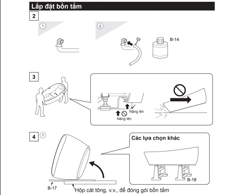 Hướng dẫn cách lắp đặt bồn tắm nằm góc chi tiết có hình minh họa